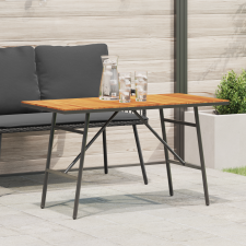 vidaXL Étkezőasztal - Fekete, 110x55x62 cm, Tömör akácfából kerti bútor