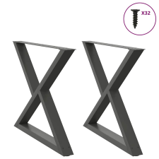 vidaXL étkezőasztal lábak 2 db Antracit 90x(72-73,3) cm acél bútor