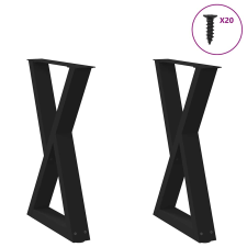 vidaXL étkezőasztal lábak 2 db Fekete 60x(72-73,3) cm acél bútor