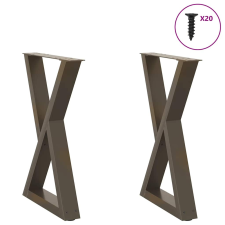 vidaXL étkezőasztal lábak 2 db Natúr acél 60x(72-73,3) cm acél bútor