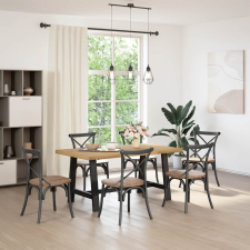 vidaXL Étkezőasztal NOAIN A alakú lábak 160x90x75 cm tömör fa fenyőfa (4100042) bútor