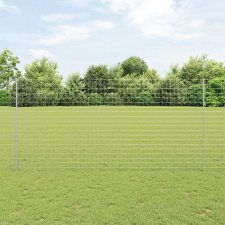 vidaXL Euro Kerítés 10 U Oszloppal Ezüst 1,6x10 m Acél építőanyag
