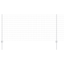 vidaXL Euro Kerítés 10 U Oszloppal Ezüst 1x10 m Acél (3336217) építőanyag