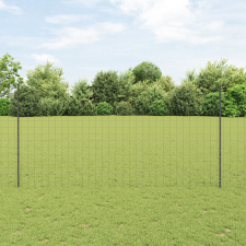 vidaXL Euro Kerítés 10 U Oszloppal Szürke 1.5 x 10 m Acél építőanyag