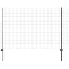 vidaXL Euro Kerítés 10 U Posts Szürke 1,6x10 m Acél (3336077) építőanyag
