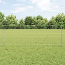 vidaXL Euro Kerítés 11 U Oszloppal Ezüst 0,8x25 m Acél építőanyag