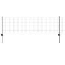 vidaXL Euro Kerítés 11 U Oszloppal Szürke 0,6x25 m Acél (3336105) építőanyag