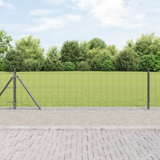 vidaXL Euro Kerítés 13 Flangált Oszloppal 0,6x50 m Horganyzott Acél építőanyag