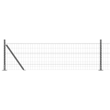vidaXL Euro kerítés 13 Flangás oszloppal 0.6x25 m horganyzott acél (3350942) építőanyag