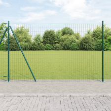 vidaXL Euro Kerítés 13 flangélt poszttal 1.2x25 m horganyzott acél építőanyag