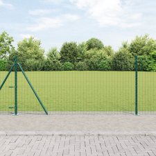 vidaXL Euro Kerítés 13 Flanges Oszloppal 1x25 m Horganyzott Acél építőanyag