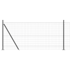 vidaXL Euro Kerítés 13 Furatos Oszloppal 0.8x25 m Horganyzott Acél (3350938) építőanyag