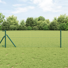 vidaXL Euro Kerítés 13 Oszloppal 0.6x50 m Galvanizált Acél Zöld építőanyag