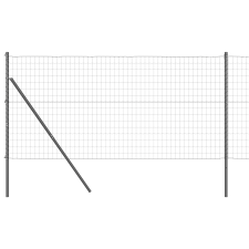 vidaXL Euro Kerítés 13 oszloppal 1.2x25 m Galvanizált Acél Szürke (3350410) építőanyag