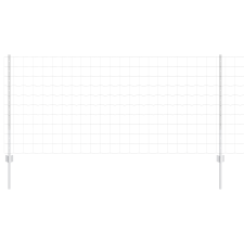 vidaXL Euro Kerítés 22 U Oszloppal Ezüst 1x25 m Acél (3336204) építőanyag