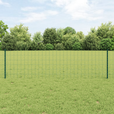 vidaXL Euro Kerítés 22 U Oszloppal Zöld 0,6x50 m Fémből építőanyag