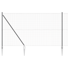vidaXL Euro Kerítés 7 Cölöp Rögzítővel 1,5x10 m Galvanizált Acél Szürke (3350632) építőanyag