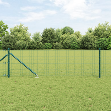 vidaXL Euro Kerítés 7 Cölöppel 0.8x10 m Galvanizált Acél Zöld építőanyag