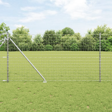 vidaXL Euro Kerítés 7 Csúcsos Támasszal 1.4x10 m Horganyzott Acél építőanyag