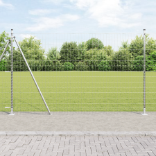 vidaXL Euro Kerítés 7 Flanged Posts 1.5x10 m Galvanizált Acél építőanyag