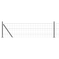 vidaXL Euro Kerítés 7 Flanged Posts-al 0.4x10 m Galvanizált Acél (3350923) építőanyag