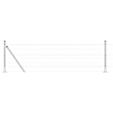 vidaXL Euro Kerítés 7 Flangolt Oszloppal 0.4x10 m Galvanizált Acél (3351005) építőanyag