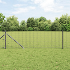 vidaXL Euro Kerítés 7 Járdához Rögzítővel 0.8x10 m Galvanizált Acél Szürke építőanyag