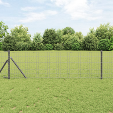 vidaXL Euro Kerítés 7 oszloppal 0.6x10 m Galvanizált Acél Szürke építőanyag
