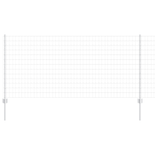 vidaXL Európai Kerítés 22 U Oszloppal Ezüst 1x25 m Acél (3336190) építőanyag