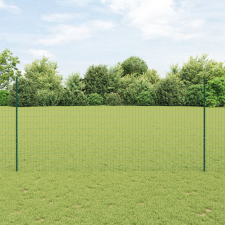 vidaXL Európai Kerítés 5 U oszloppal Zöld 1.5x10 m Acél építőanyag