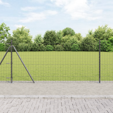 vidaXL Európai kerítés 7 felfüggesztett oszloppal 0.8x10 m Galvanizált acél építőanyag