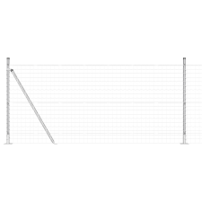 vidaXL Európai Kerítés 7 Flanged Oszloppal 1x10 m Horganyzott Acél (3350984) építőanyag