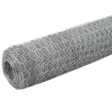 vidaXL ezüst horganyzott acél csirkeháló drótkerítés 25 x 1,2 m (143328) kerti bútor