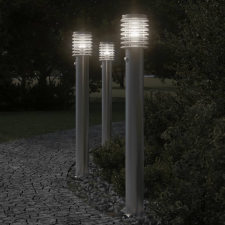 vidaXL Ezüst rozsdamentes acél kültéri állólámpa érzékelővel 110 cm kültéri világítás