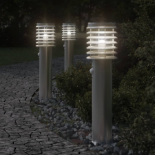 vidaXL Ezüst rozsdamentes acél kültéri állólámpa érzékelővel 60 cm kültéri világítás