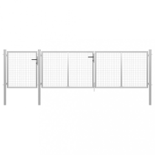 vidaXL ezüstszínű acél kertkapu 400 x 100 cm kerti bútor