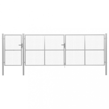 vidaXL Ezüstszínű acél kertkapu 500 x 150 cm kerti bútor