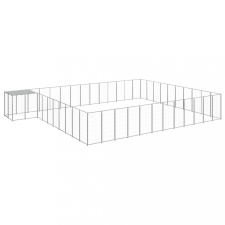 vidaXL Ezüstszínű acél kutyakennel 37,51 m² szállítóbox, fekhely kutyáknak