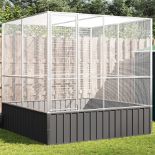 vidaXL ezüstszínű acél madárház 211 x 207 x 212 cm madár kalitka