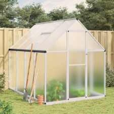 vidaXL ezüstszínű alumínium melegház alapvázzal 224 x 169 x 195 cm kerti tárolás