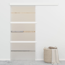vidaXL ezüstszínű ESG üveg és alumínium tolóajtó 102,5 x 205 cm építőanyag