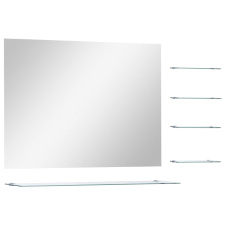 vidaXL ezüstszínű falitükör 5 polccal 80 x 60 cm (249445) bútor
