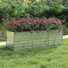 vidaXL ezüstszínű horganyzott acél kerti magaságyás 240 x 80 x 77 cm kerti tárolás