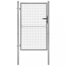 vidaXL Ezüstszínű horganyzott acél kertkapu 105 x 175 cm kerti dekoráció