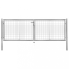 vidaXL Ezüstszínű horganyzott acél kertkapu 306 x 125 cm