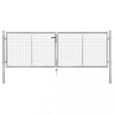 vidaXL Ezüstszínű horganyzott acél kertkapu 306 x 125 cm kerti dekoráció