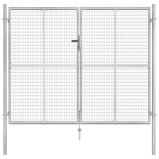 vidaXL ezüstszínű horganyzott acél kertkapu 306 x 250 cm kerti dekoráció