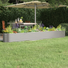vidaXL ezüstszínű porszórt acél kerti ültetőláda 332 x 40 x 36 cm kerti tárolás