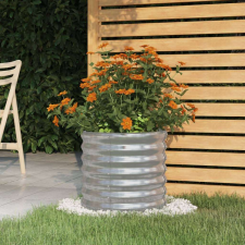 vidaXL ezüstszínű porszórt acél kerti ültetőláda 40 x 40 x 36 cm kerti dekoráció