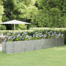 vidaXL ezüstszínű porszórt acél kerti ültetőláda 507 x 100 x 68 cm bútor